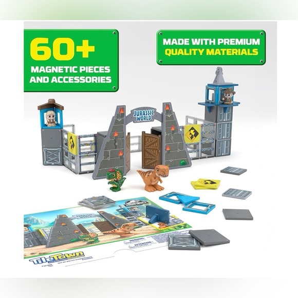 Tile Town Jurassic World Gate Escape Magnetic Tiles Set - Picture 1 of 5